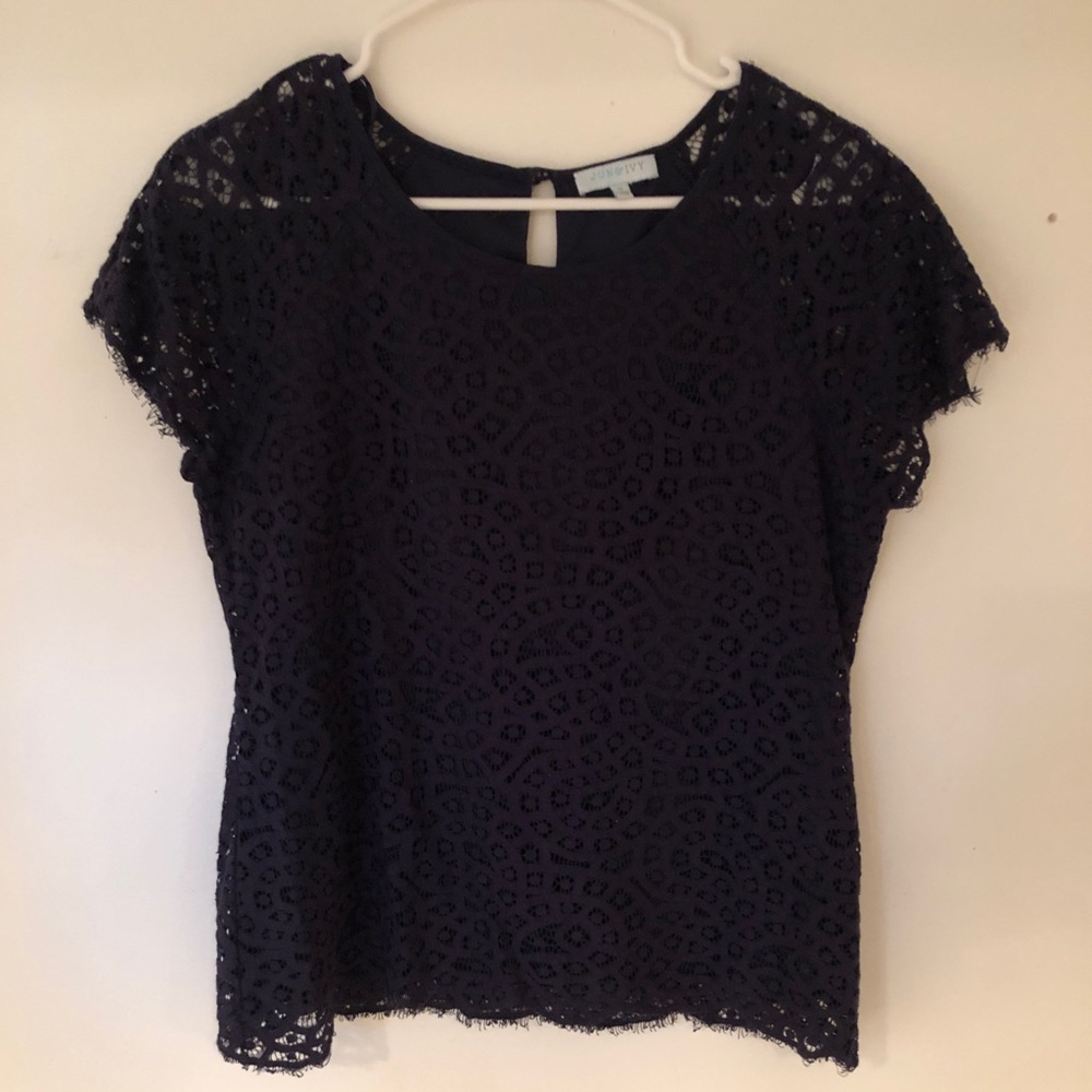 Blue lace top